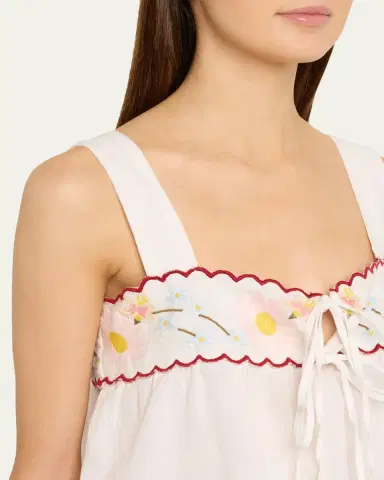 Ciao Lucia Ander Embroidered Cotton-Blend Top | Thumbnail 5
