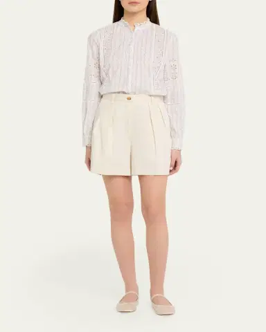 LoveShackFancy Lal Embroidered Button-Front Top | Thumbnail 2
