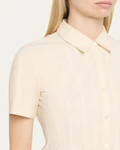 Ashlyn Lulu Pleated Peplum Button-Down Shirt | Thumbnail 5 Ashlyn Lulu Pleated Peplum Button-Down Shirt | Thumbnail 5