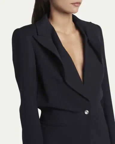 Alexander McQueen Certified Wool Folded Lapel Single-Breasted Jacket | Thumbnail 5 Alexander McQueen Certified Wool Folded Lapel Single-Breasted Jacket | Thumbnail 5