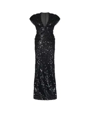 Gaurav Gupta Plunging Fringed Cap-Sleeve Column Gown | Thumbnail 1