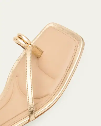 Vince 40mm Polli Metallic Leather Kitten-Heel Sandals | Thumbnail 5