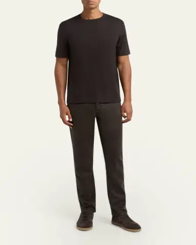 ZEGNA Men's Solid Knit Crewneck T-Shirt | Thumbnail 2