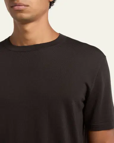 ZEGNA Men's Solid Knit Crewneck T-Shirt | Thumbnail 5