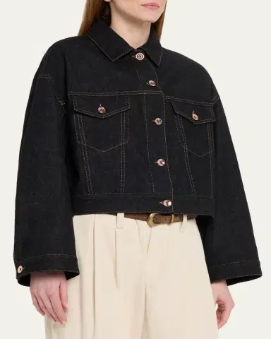 Brunello Cucinelli Boxy Denim Jacket | Thumbnail 4 Brunello Cucinelli Boxy Denim Jacket | Thumbnail 4