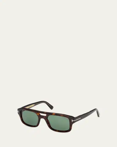 TOM FORD Men's 53mm Acetate Navigator Sunglasses | Thumbnail 2