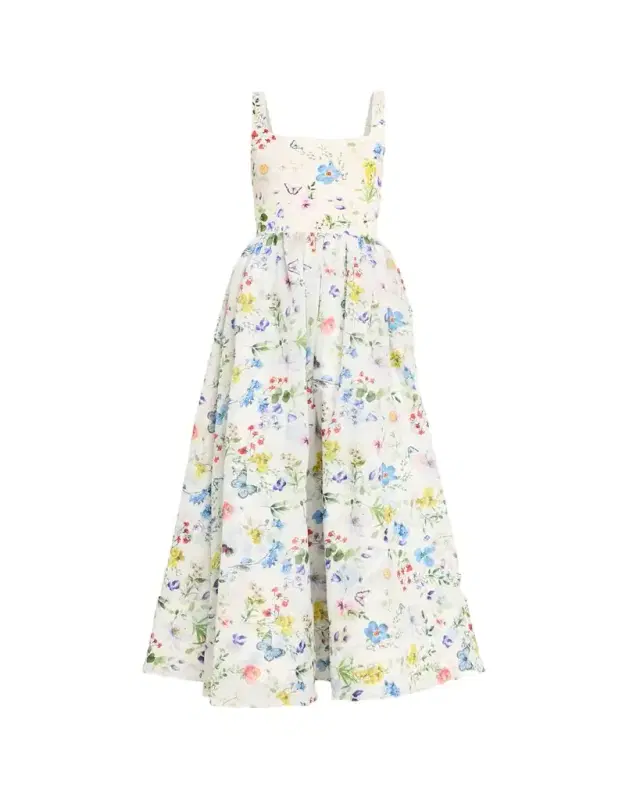 ALICE + OLIVIA Chara Square-Neck Maxi Dress
