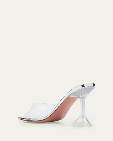 Amina Muaddi 70mm Lupita Transparent Mule Sandals | Thumbnail 2