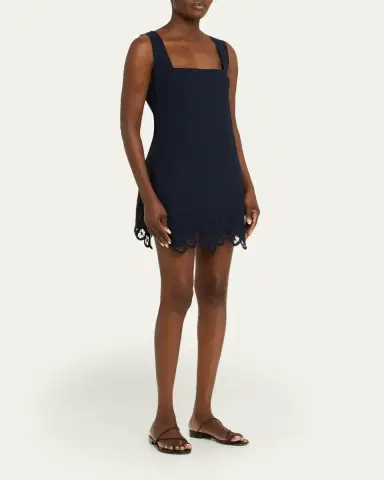 Veronica Beard Shanice Lace Cotton Mini Dress | Thumbnail 4