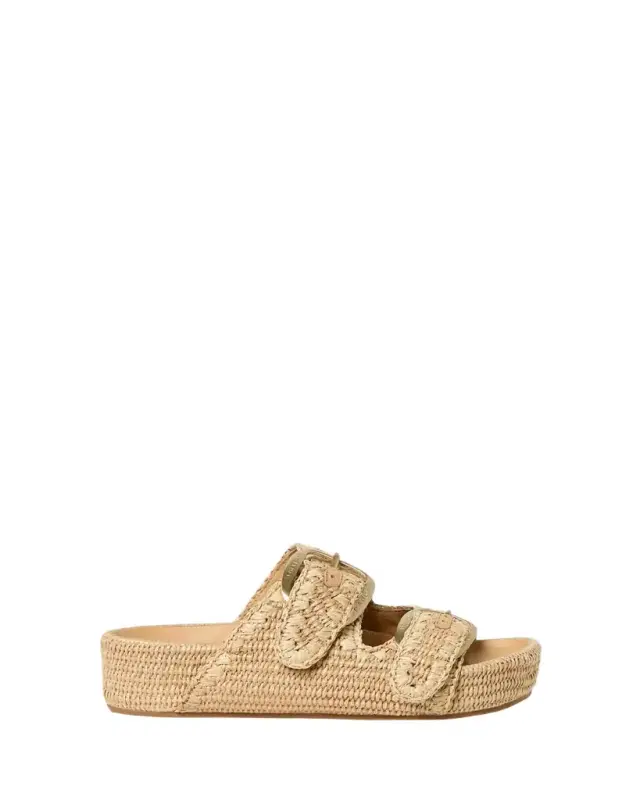 Nico Natural Dual-Buckle Slide Sandals