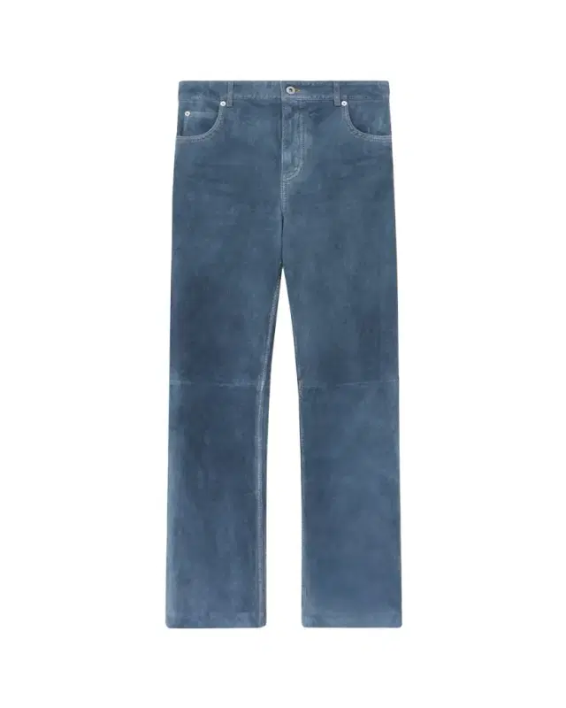 Suede Goatskin Straight-Leg Trousers