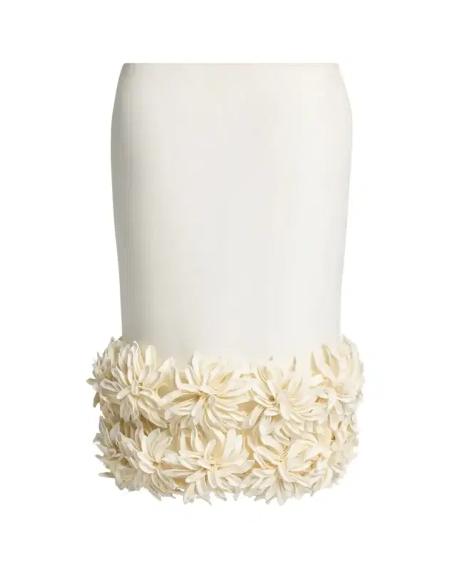 Pointy Flower Midi Pencil Skirt