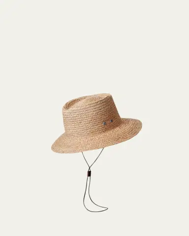 Inverni Men's Raffia Straw Drawcord Bucket Hat | Thumbnail 2 Inverni Men's Raffia Straw Drawcord Bucket Hat | Thumbnail 2