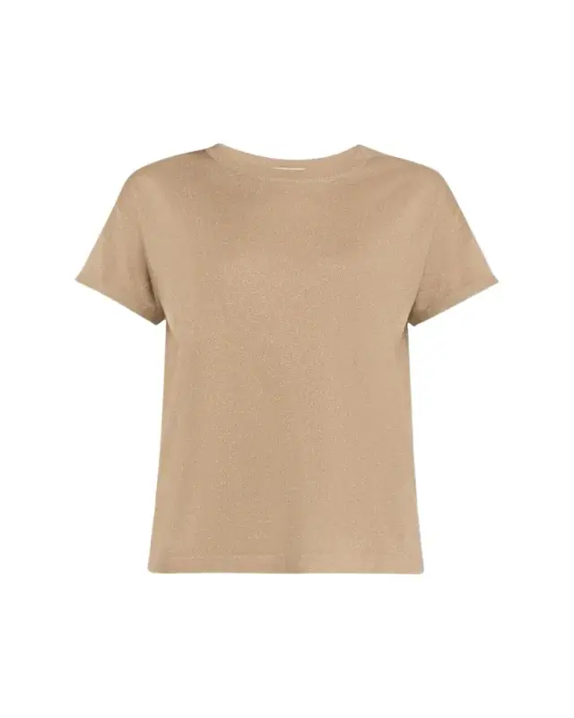Brunello Cucinelli Shimmering Cashmere Short-Sleeve Crewneck Sweater
