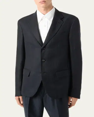 Loro Piana Men's Torino Linen and Silk Blazer | Thumbnail 4