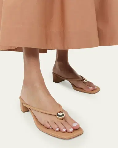 Loeffler Randall 50mm Odessa Leather Thong Sandals | Thumbnail 2