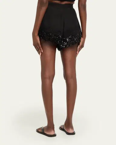Kobi Halperin Ashlyn Sequin Fringe Lace-Trim Shorts | Thumbnail 3 Kobi Halperin Ashlyn Sequin Fringe Lace-Trim Shorts | Thumbnail 3