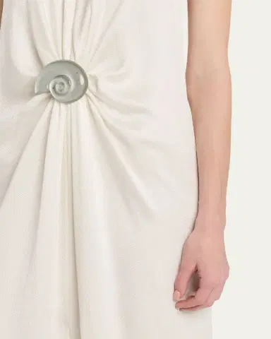 Silvia Tcherassi Rowan Gathered Plunging Halter Maxi Dress | Thumbnail 8 Silvia Tcherassi Rowan Gathered Plunging Halter Maxi Dress | Thumbnail 8