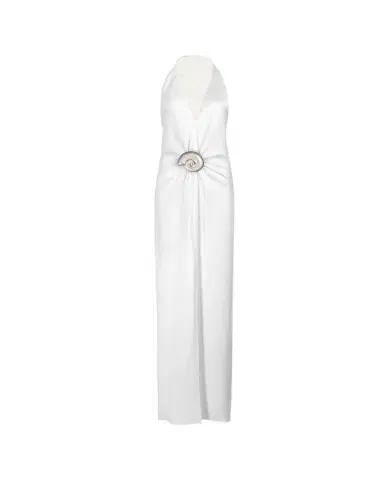 Silvia Tcherassi Rowan Gathered Plunging Halter Maxi Dress | Thumbnail 1 Silvia Tcherassi Rowan Gathered Plunging Halter Maxi Dress | Thumbnail 1