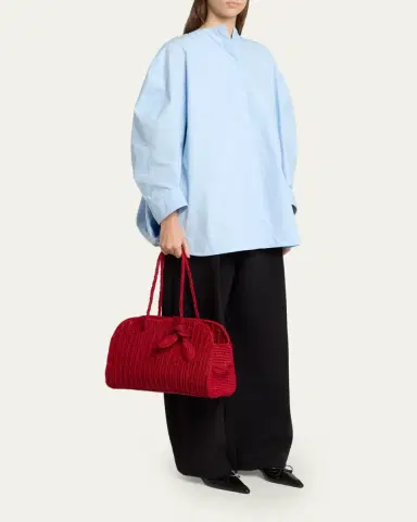 Jacquemus Le Turismo Raffia Top-Handle Bowler Bag | Thumbnail 5