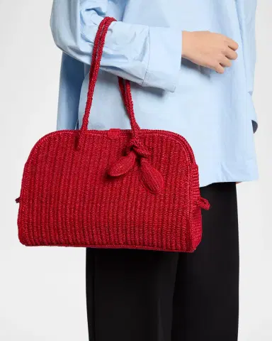 Jacquemus Le Turismo Raffia Top-Handle Bowler Bag | Thumbnail 6