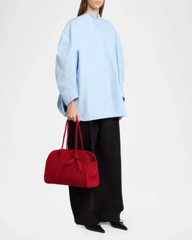 Jacquemus Le Turismo Raffia Top-Handle Bowler Bag | Thumbnail 9