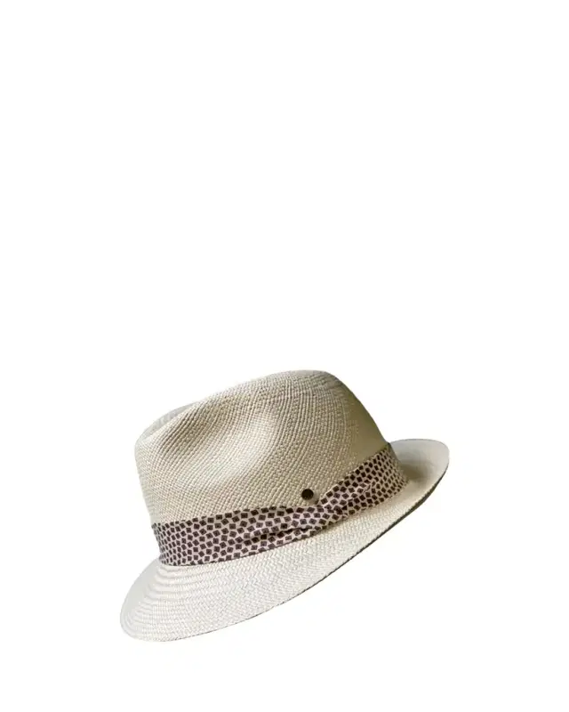 Inverni Men's Small-Brim Panama Straw Hat