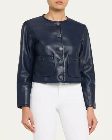 Veronica Beard Andrea Leather Jacket | Thumbnail 4