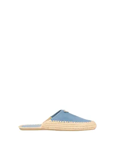 Prada Triangle Logo Suede Espadrille Mules | Thumbnail 1 Prada Triangle Logo Suede Espadrille Mules | Thumbnail 1