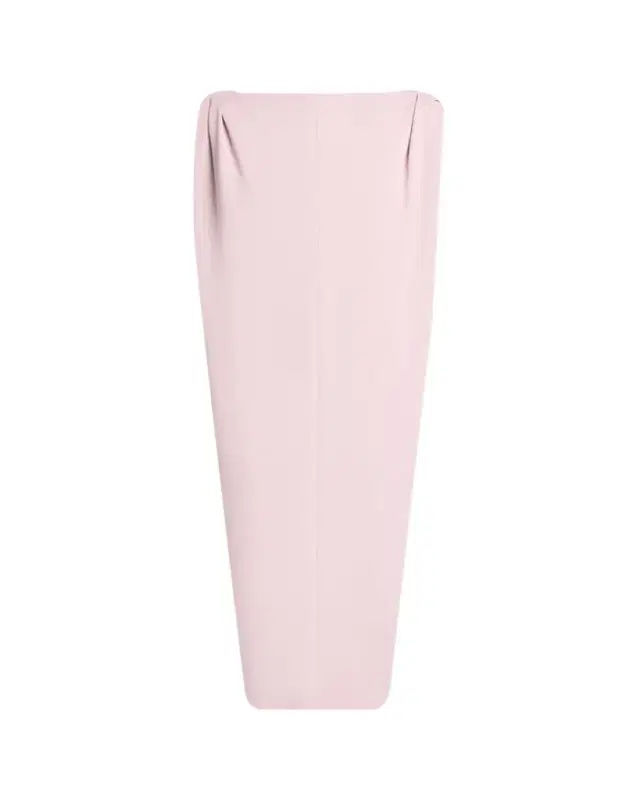 Gathered-Shoulder High-Neck Midi Sack Dress