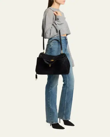 Balenciaga Rodeo Medium Suede Shoulder Bag | Thumbnail 5