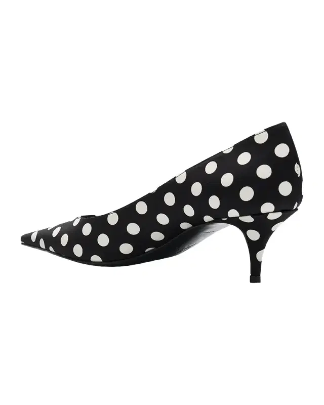 Amina Muaddi 55mm Barbara Polka-Dot Satin Pumps
