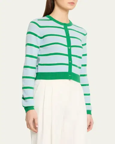 ALICE + OLIVIA Dollie Striped Cashmere Cardigan | Thumbnail 4 ALICE + OLIVIA Dollie Striped Cashmere Cardigan | Thumbnail 4