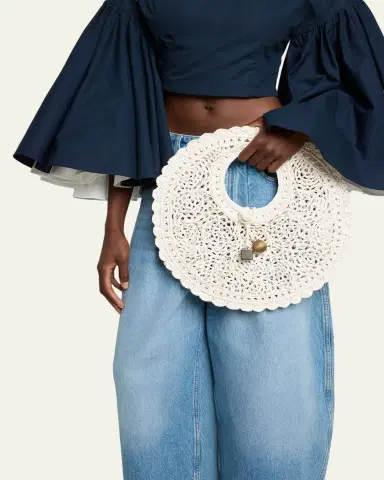 Jacquemus Le Petite Crochet Raffia Lace Top-Handle Bag | Thumbnail 2 Jacquemus Le Petite Crochet Raffia Lace Top-Handle Bag | Thumbnail 2