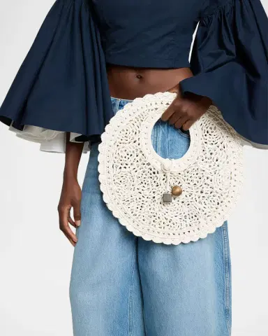 Jacquemus Le Petite Crochet Raffia Lace Top-Handle Bag | Thumbnail 6 Jacquemus Le Petite Crochet Raffia Lace Top-Handle Bag | Thumbnail 6