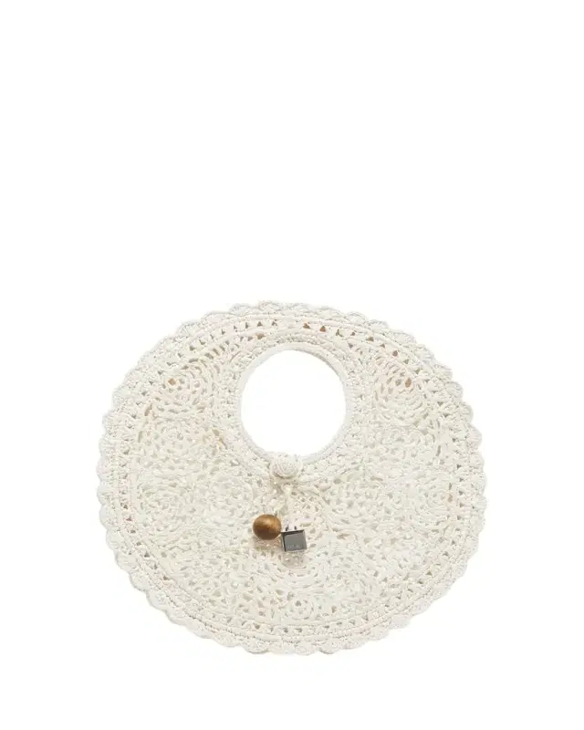 Jacquemus Le Petite Crochet Raffia Lace Top-Handle Bag