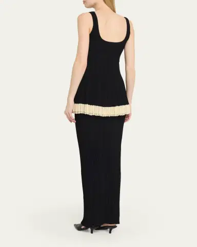Ashlyn Kishi Sleeveless Pleated Knit Layered Dress | Thumbnail 3 Ashlyn Kishi Sleeveless Pleated Knit Layered Dress | Thumbnail 3