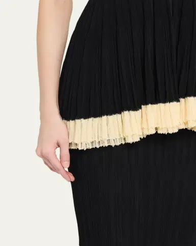 Ashlyn Kishi Sleeveless Pleated Knit Layered Dress | Thumbnail 5 Ashlyn Kishi Sleeveless Pleated Knit Layered Dress | Thumbnail 5
