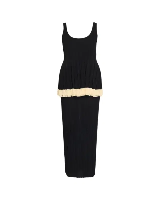 ASHLYN Kishi Sleeveless Pleated Knit Layered Dress