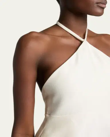 Balenciaga Sleeveless Silk-Wool Crepe Balloon Mini Halter Dress | Thumbnail 5 Balenciaga Sleeveless Silk-Wool Crepe Balloon Mini Halter Dress | Thumbnail 5