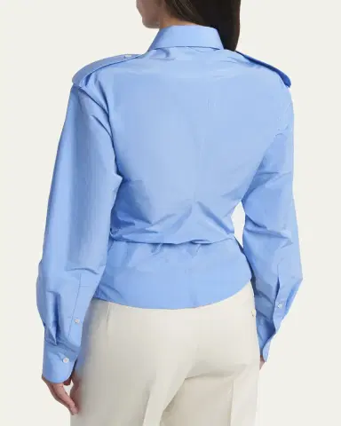 Alexander McQueen Responsible Cotton Gathered Long-Sleeve Shirt | Thumbnail 3 Alexander McQueen Responsible Cotton Gathered Long-Sleeve Shirt | Thumbnail 3