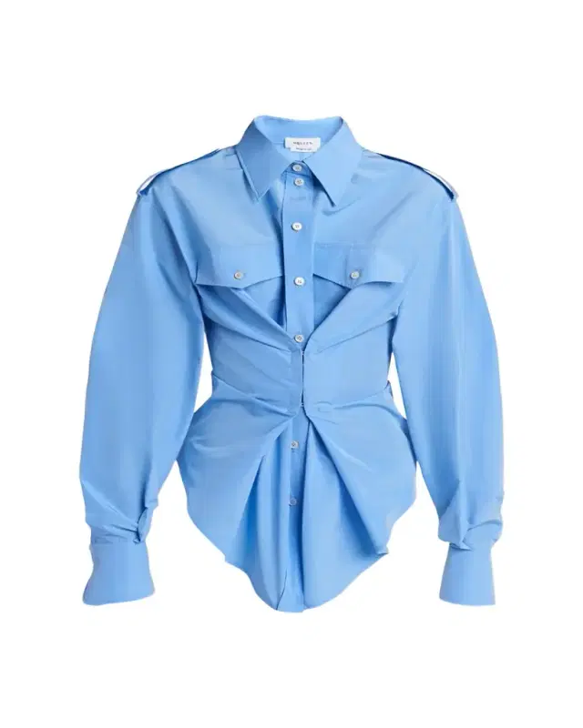 McQueen Responsible Cotton Gathered Long-Sleeve Shirt