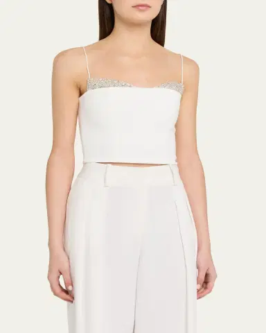 ALICE + OLIVIA Hallie Embellished Peekaboo Top | Thumbnail 4