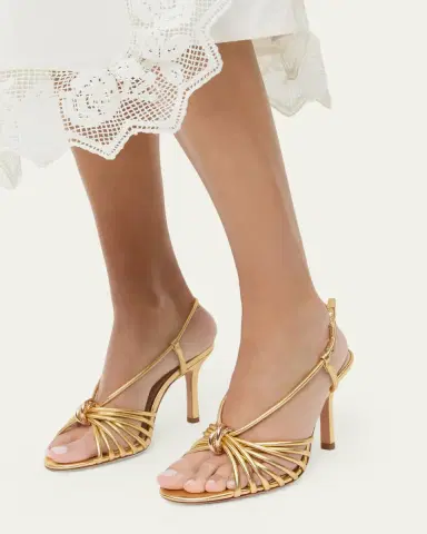 Loeffler Randall 60mm Mareka Metallic Leather Sandals | Thumbnail 2