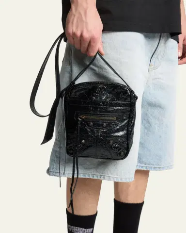 Balenciaga Men's Le City Leather Crossbody Bag | Thumbnail 2 Balenciaga Men's Le City Leather Crossbody Bag | Thumbnail 2