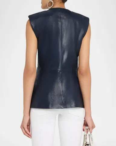 Veronica Beard Tamara Leather Vest | Thumbnail 2 Veronica Beard Tamara Leather Vest | Thumbnail 2