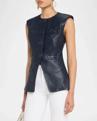Veronica Beard Tamara Leather Vest | Thumbnail 3 Veronica Beard Tamara Leather Vest | Thumbnail 3