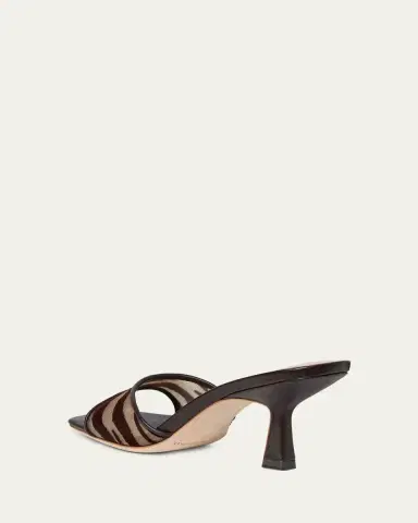 Loeffler Randall 70mm Zebra-Printed Mesh Mule Sandals | Thumbnail 3