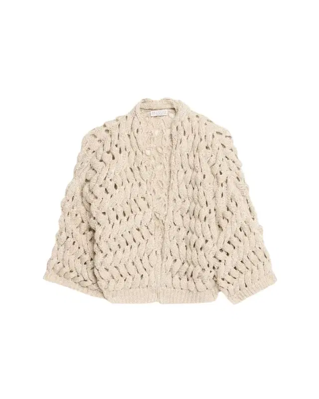 Brunello Cucinelli Paillette Open-Knit Cardigan