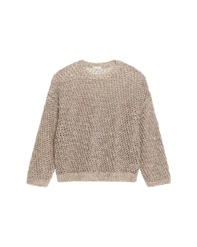 Brunello Cucinelli Net Silk-Blend Crewneck Sweater